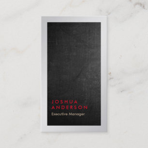 Metallic silver grey chalkboard chic professional business card