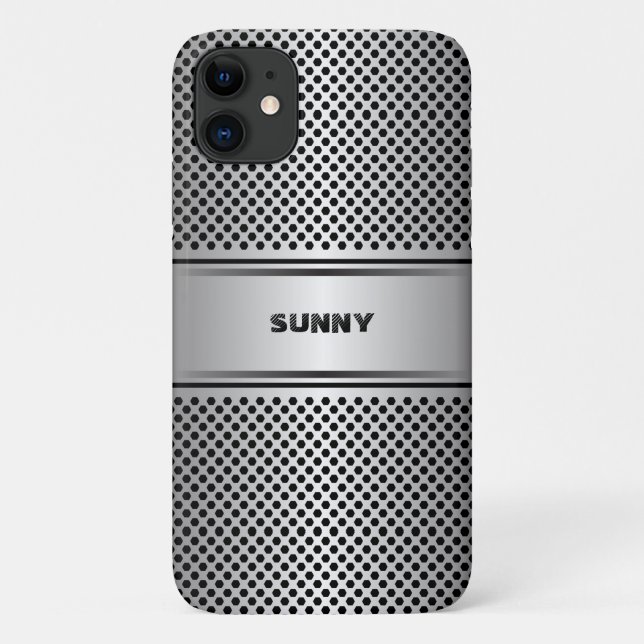 Metallic silver-grey geometric design Case-Mate iPhone case (Back)