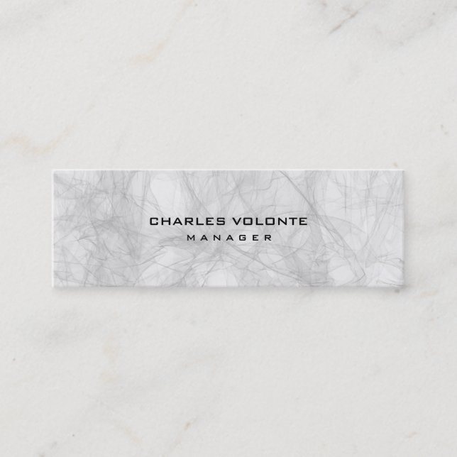 Metallic Silver Grey Minimalist Professional Mini Business Card (Front)