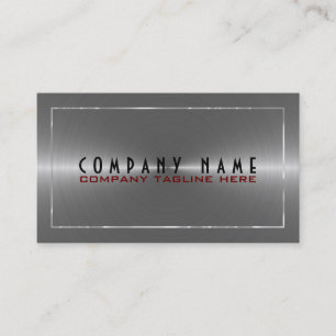 Metallic Silver Grey Stainless Steel Look Business Card