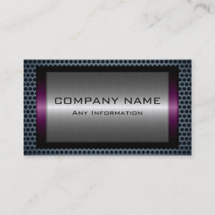 Metallic Silver Grey Steel Metal Hole Look #14 Business Card
