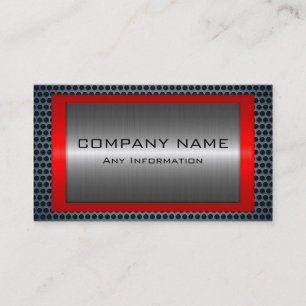Metallic Silver Grey Steel Metal Hole Look #8 Business Card