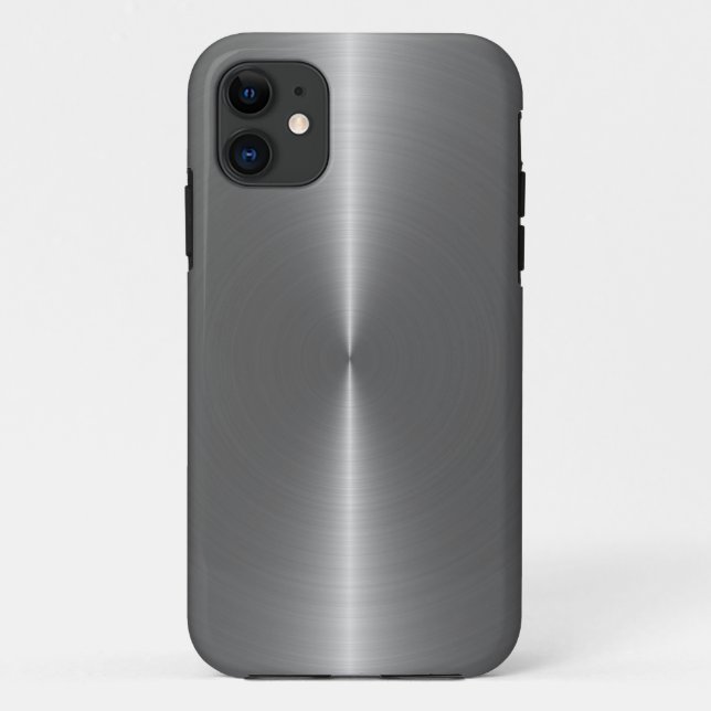 Metallic Silver Grey Texture Stainless Steel Look Case-Mate iPhone Case (Back)