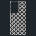 Metallic Silver Harlequin and Glitter Print Samsung Galaxy Case<br><div class="desc">A stylish graphic print on a custom phone case. Good for a sporty gift,  or for a decor with an automotive urban industrial look. 
 Click the "Customise it!" button if you would like to do some easy text customisation.</div>