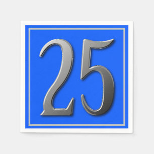 Metallic Silver Number Twenty Five Napkin