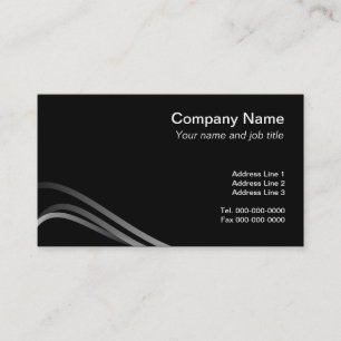 metallic Silver On Black Business card Templates