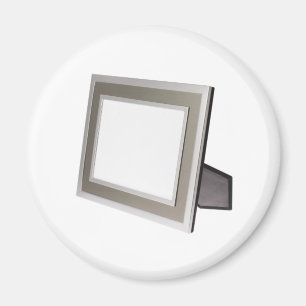 Metallic silver photo frame magnet