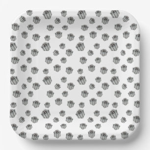 Metallic Silver Presents Premium Party Celebration Paper Plate