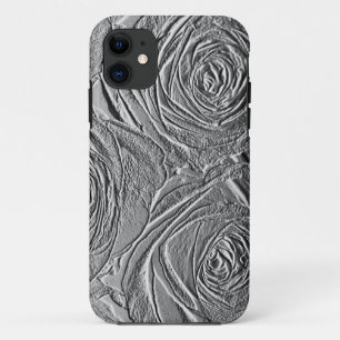 Metallic Silver Roses iPhone 5 Case
