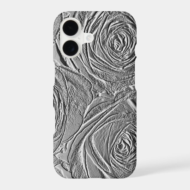 Metallic Silver Roses iPhone 5 Case (Back)