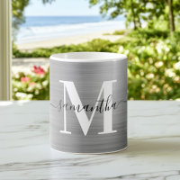 Metallic Silver Signature Monogram