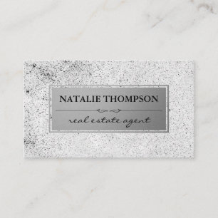 Metallic Silver Speckled Pattern Business Card