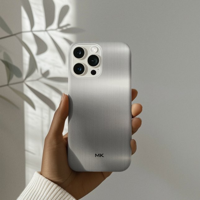 Metallic Silver Texture Stainless Steel Look Case-Mate iPhone Case (Creator Uploaded)