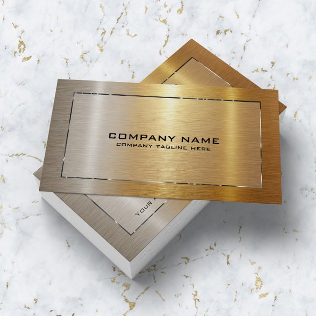 Metallic Silver to Gold Ombre Business Card (Creator Uploaded)