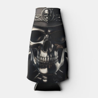 Metallic Skull Cowboy Bottle Cooler