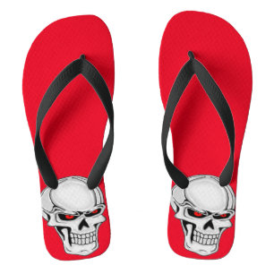 Metallic Skull Flip Flops