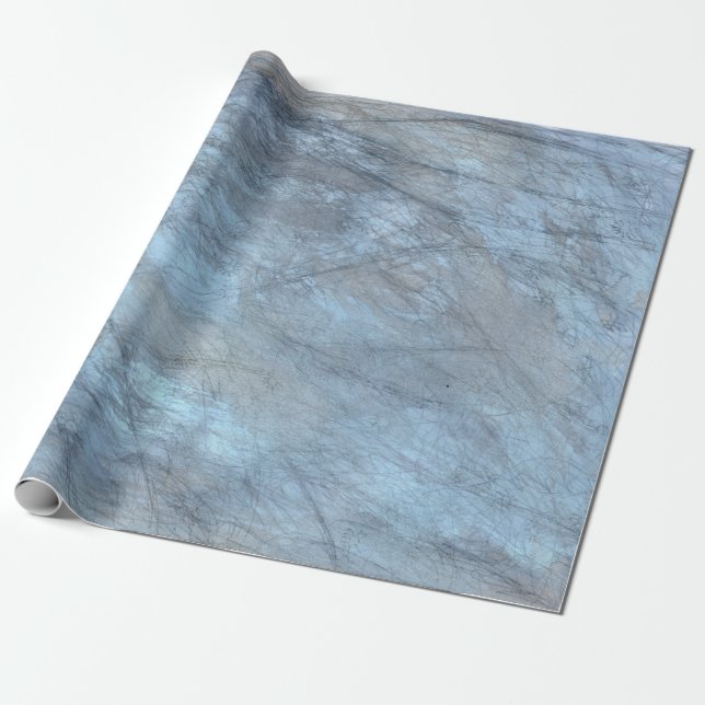 Metallic Sky Blue Wrapping Paper (Unrolled)