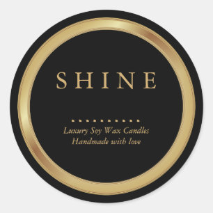 Metallic Soft Gold and Black Labels