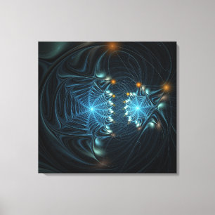 Metallic Spider Webs Canvas Print