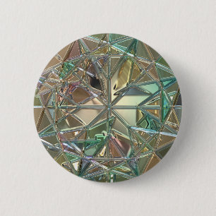 Metallic stained glass look 6 cm round badge