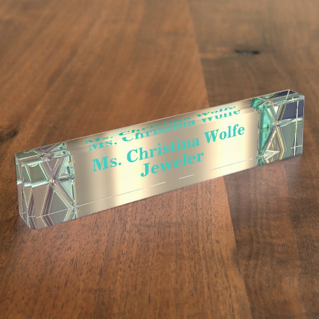 Metallic stained glass look nameplate (Side)