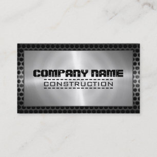 Metallic Stainless Metal Modern Steel Border #6 Business Card