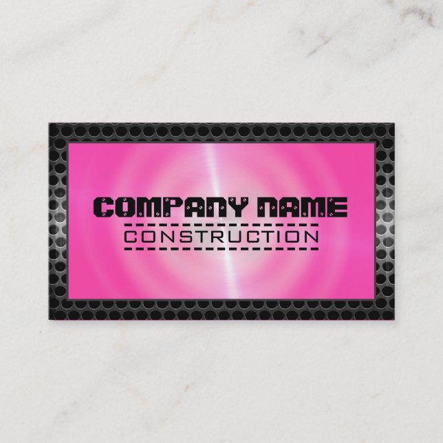 Metallic Stainless Metal Modern Steel Border #8 Business Card (Front)