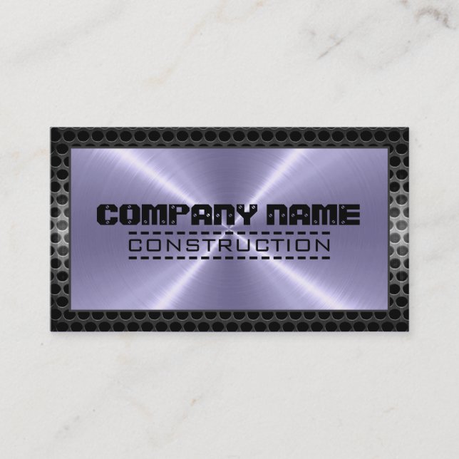 Metallic Stainless Metal Steel Border #20 Business Card (Front)
