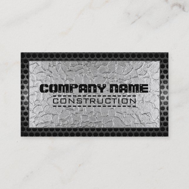Metallic Stainless Metal Steel Border #23 Business Card (Front)
