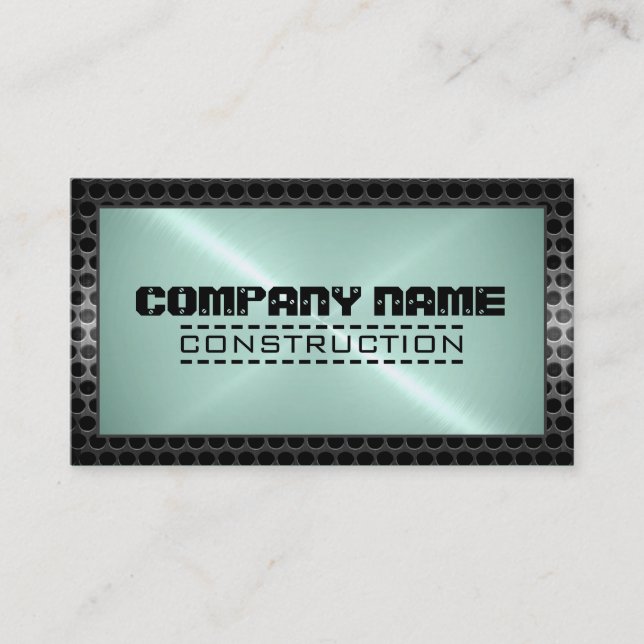 Metallic Stainless Metal Steel Border Look #33 Business Card (Front)