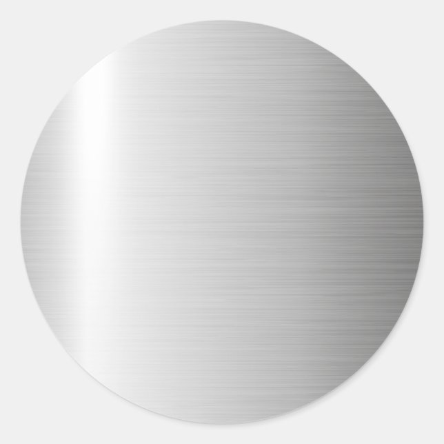 Metallic Stainless Steel Metal Classic Round Sticker (Front)