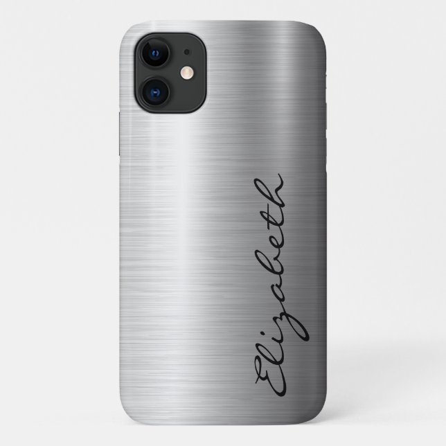 Metallic Stainless Steel Metal Look Case-Mate iPhone Case (Back)