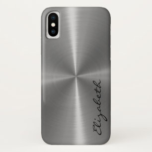 Metallic Stainless Steel Metal Look iPhone X Case