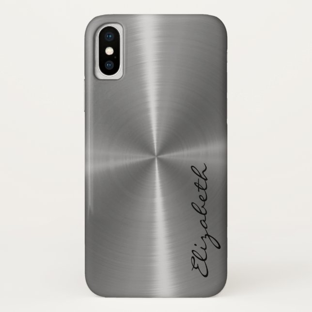Metallic Stainless Steel Metal Look Case-Mate iPhone Case (Back)