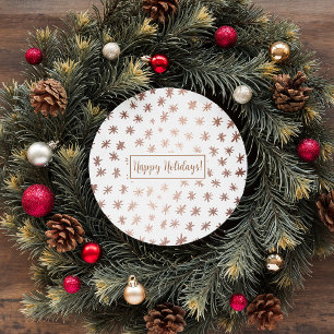 Metallic stars - copper classic round sticker