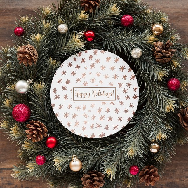 Metallic stars - copper classic round sticker (Creator Uploaded)