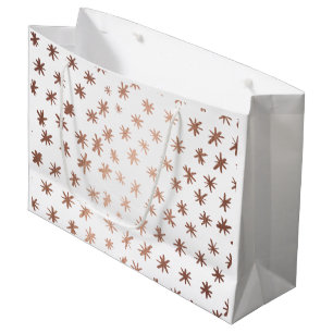 Metallic stars - copper large gift bag
