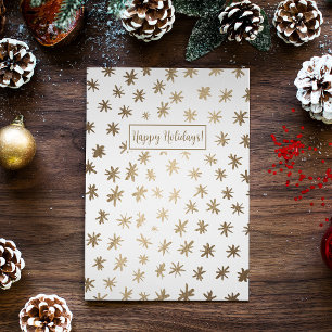 Metallic stars - gold holiday postcard