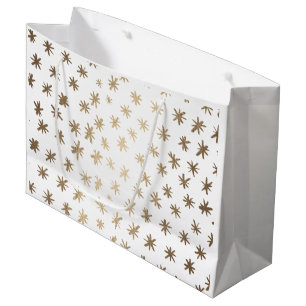 Metallic stars - gold large gift bag