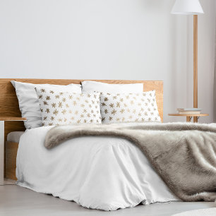 Metallic stars - gold pillowcase