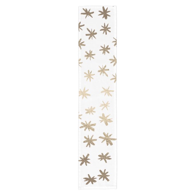 Metallic stars - gold short table runner (Front)
