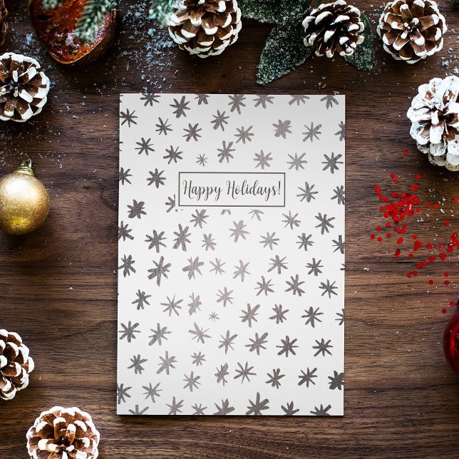 Metallic stars - silver holiday card (Creator Uploaded)