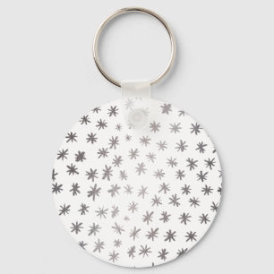 Metallic stars - silver key ring