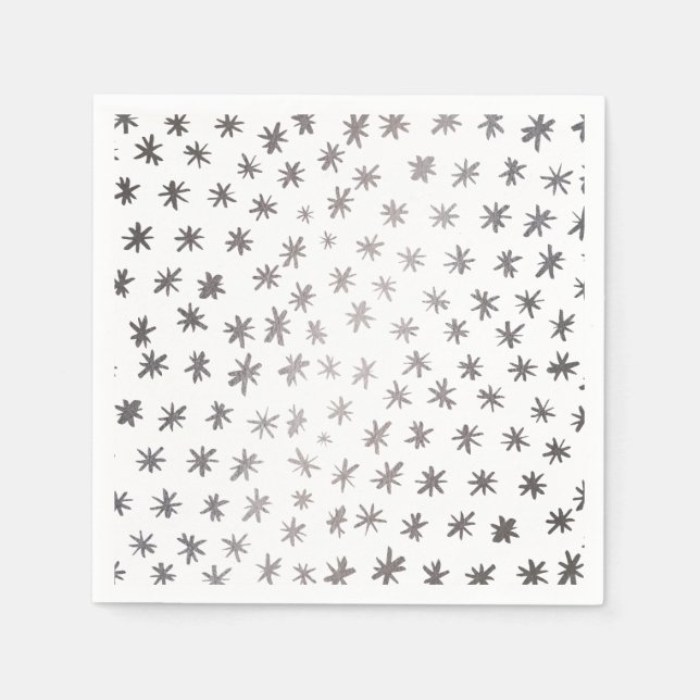 Metallic stars - silver napkin (Front)