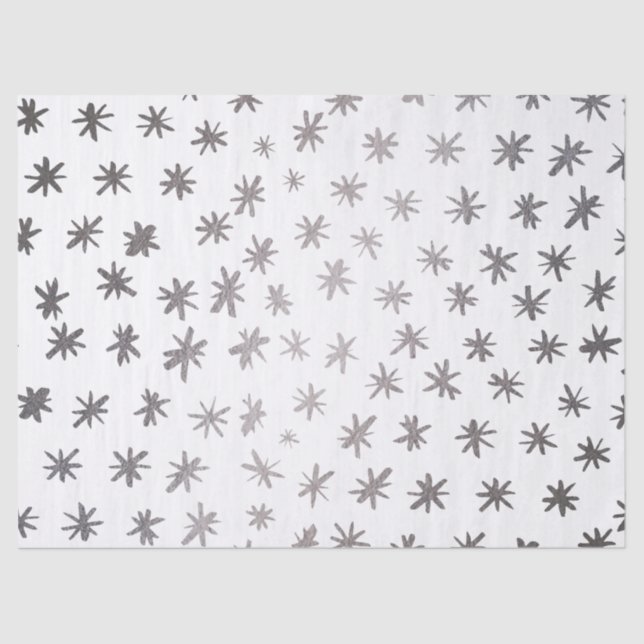 Metallic stars - silver tissue paper (Front)