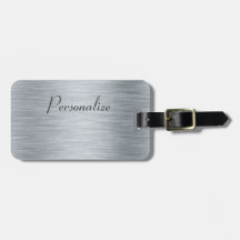 Metallic Steel Luggage Tag