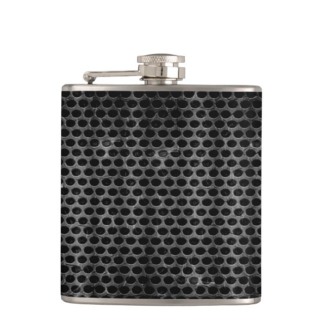 Metallic Steel Metal Hole Hip Flask (Front)