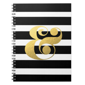 Metallic & Stripes Ampersand Notebook