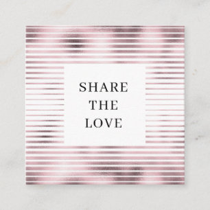 metallic stripes rose gold modern Loyalty Card