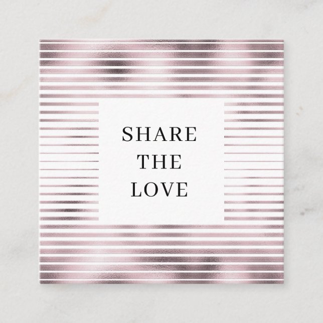 metallic stripes rose gold modern Loyalty Card (Front)